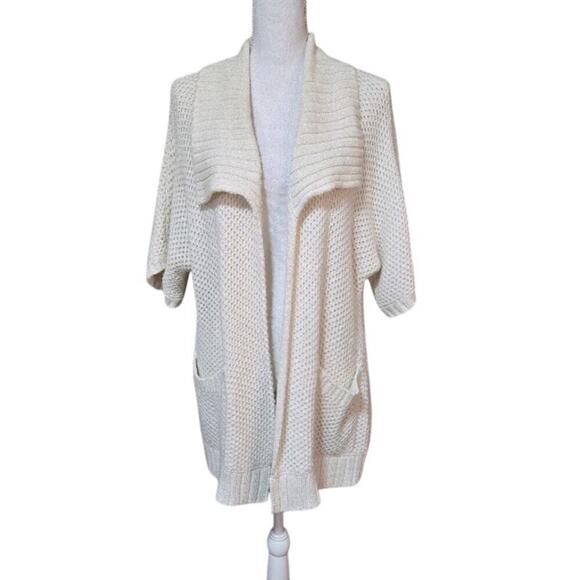 Chico's Sweaters - Chico's Cardigan Sweater Women Size Large Cream Pockets Lagenlook Cottagecore